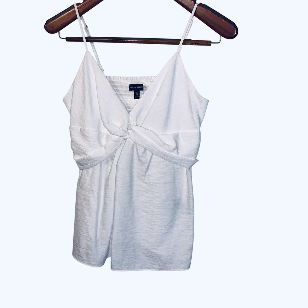 Vintage Y2K Banana Republic White Twisted Cami Top Babydoll Indie Clean Girl P/M - Picture 5 of 7
